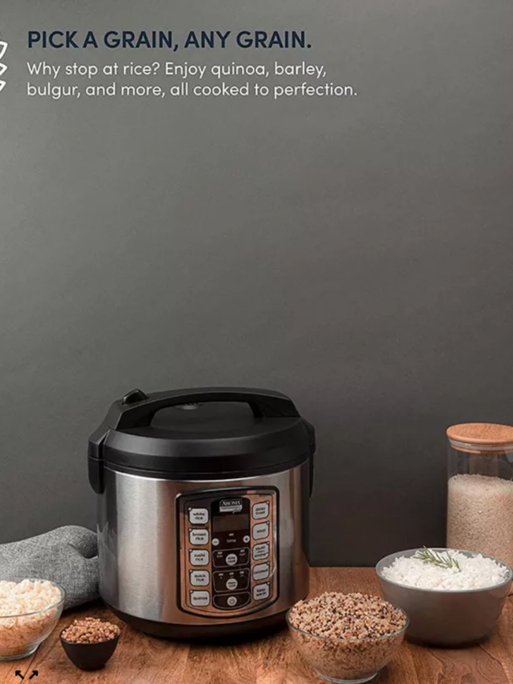Aroma Professional 20-Cup (Cooked) Digital Rice Cooker, Slow Cooker & Food Steam - Picture 3 of 7